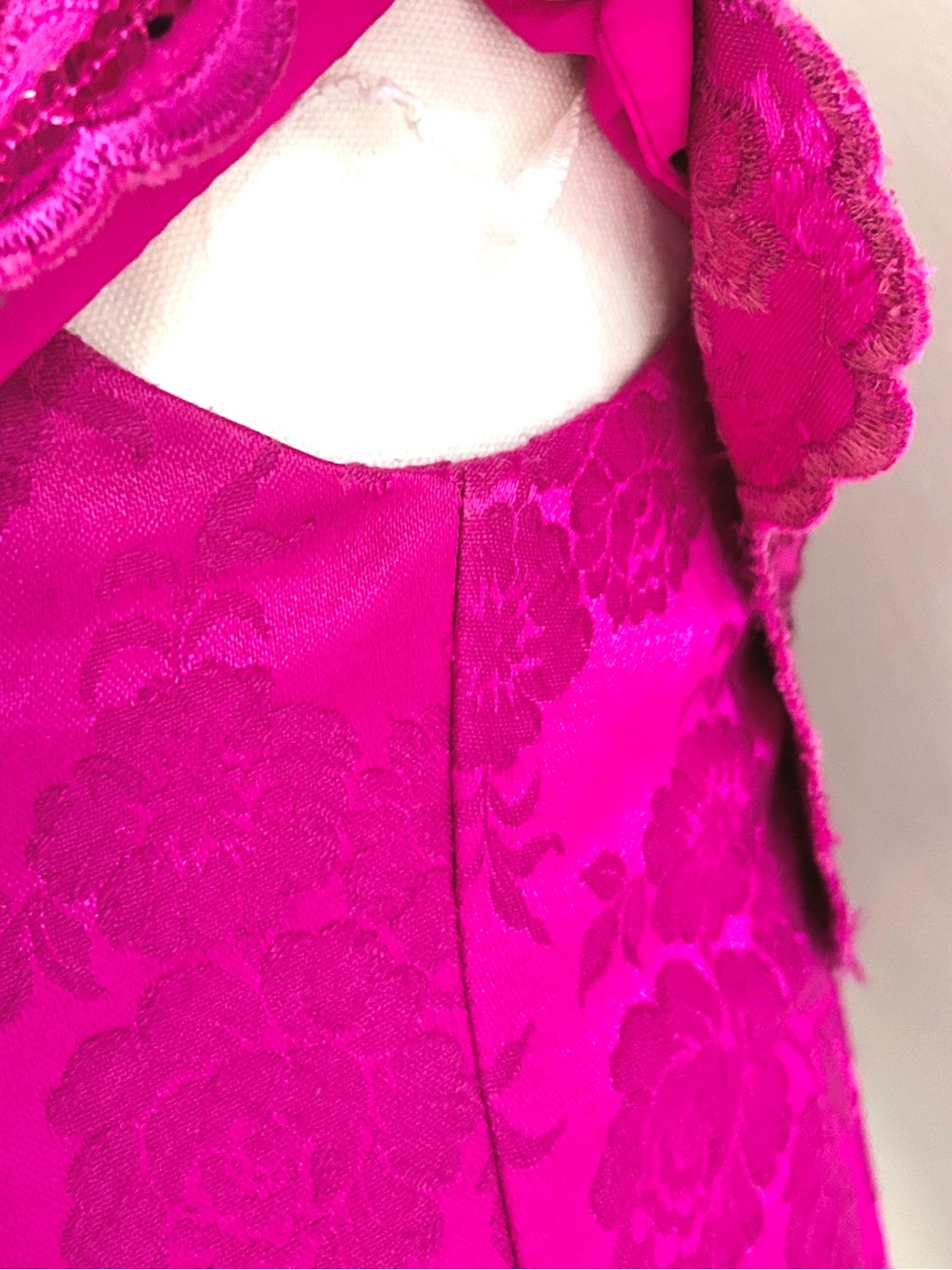 Vintage Jessica McClintock Gunne Sax 90s Barbie Fuchsia Sequin Party Dress ~ XXS - Picture 6 of 16